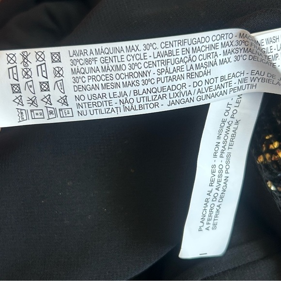 ZARA evening collection gold black metallic sequin long sleeve romper Sz XS - Picture 9 of 15